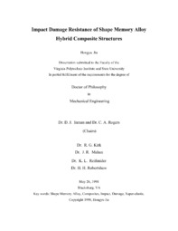 Impact Damage Resistance of Shape Memory Alloy Hybrid Composite Structures